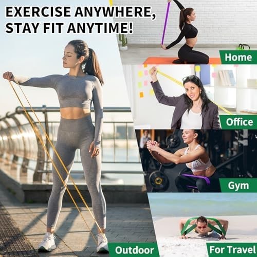 Heavy Duty Resistance Bands Set 5 Loop for Gym Exercise Pull up Fitness Workout