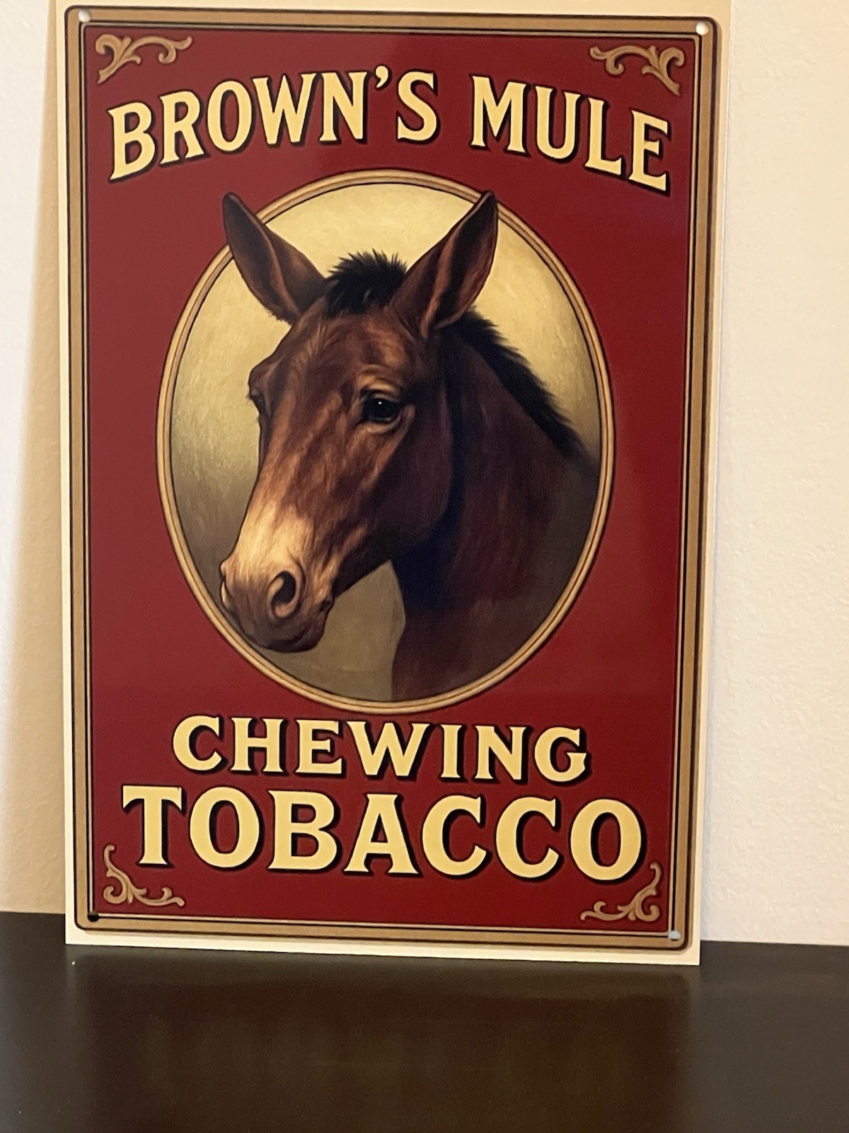 Hi Gloss! Brown’s Mule Chewing Tobacco Vintage Style Metal Sign Advertising