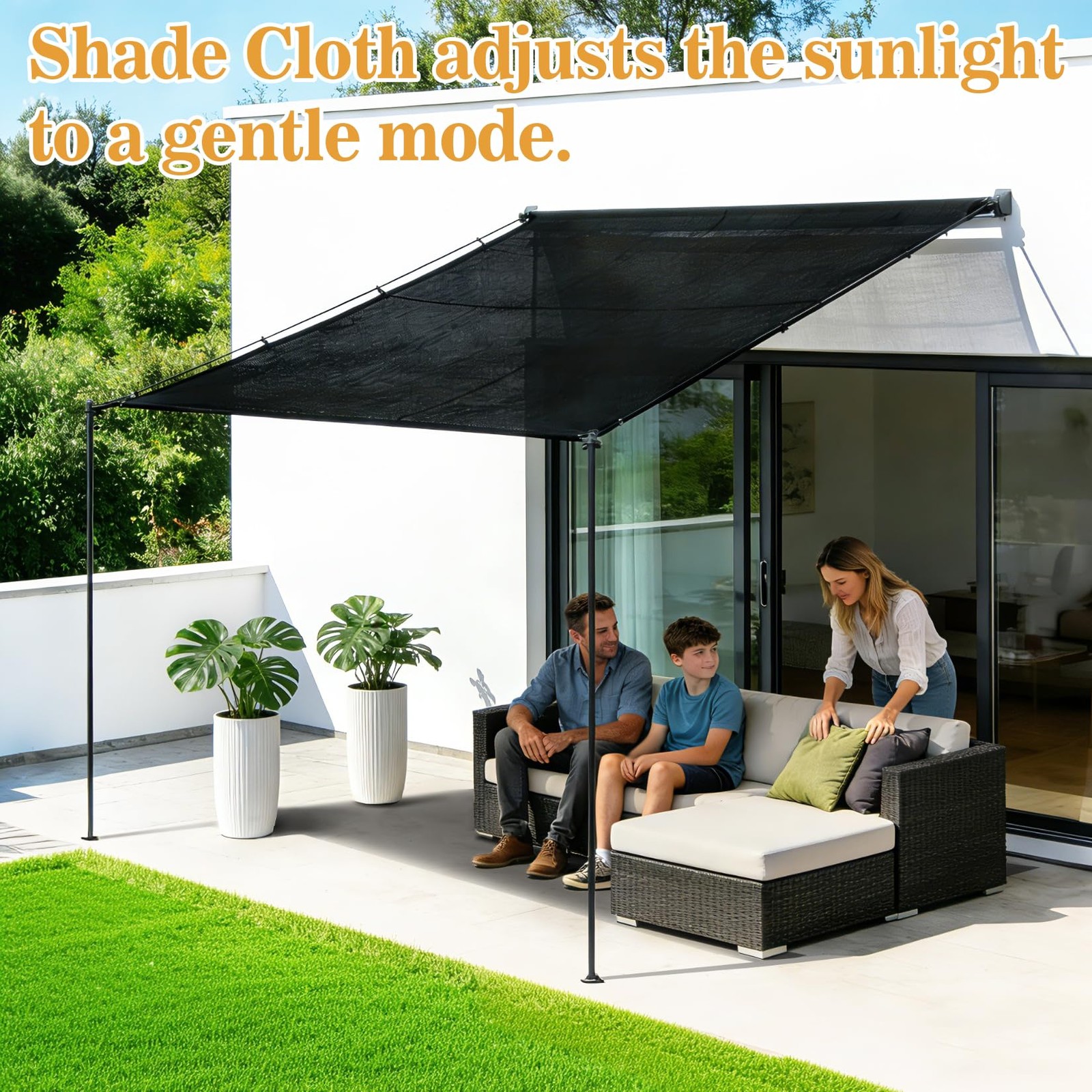 Shade Cloth for Garden - 70% Sunblock Shade Cloth for Garden Black Mesh Tarp ...