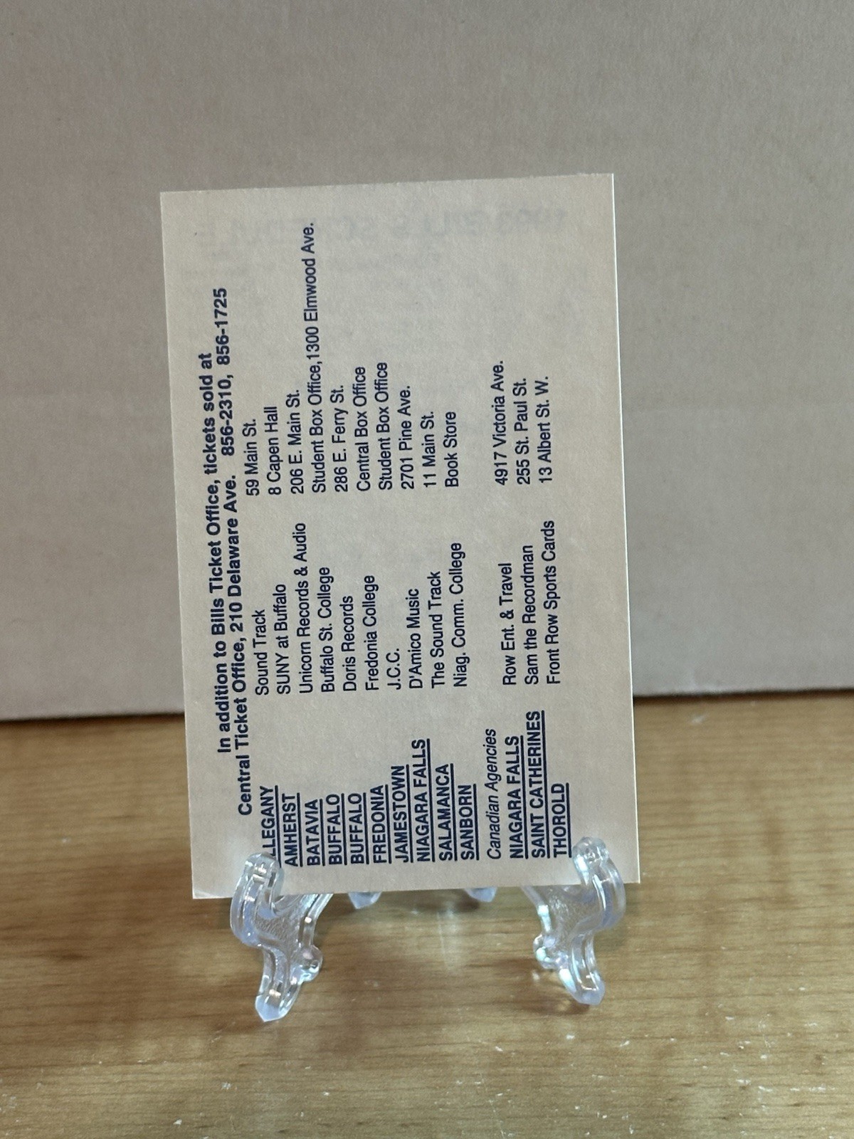 1993 Buffalo Bills Pocket Schedule