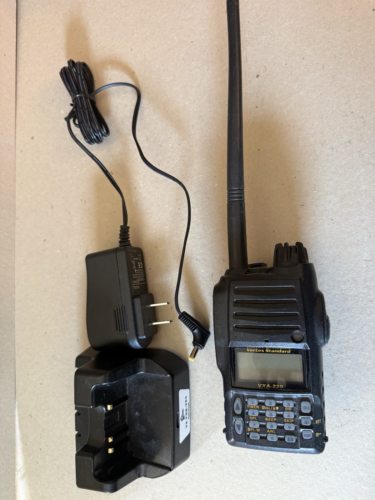 Vertex VXA-220 Handheld Airband Radio Transceiver With AC Charger