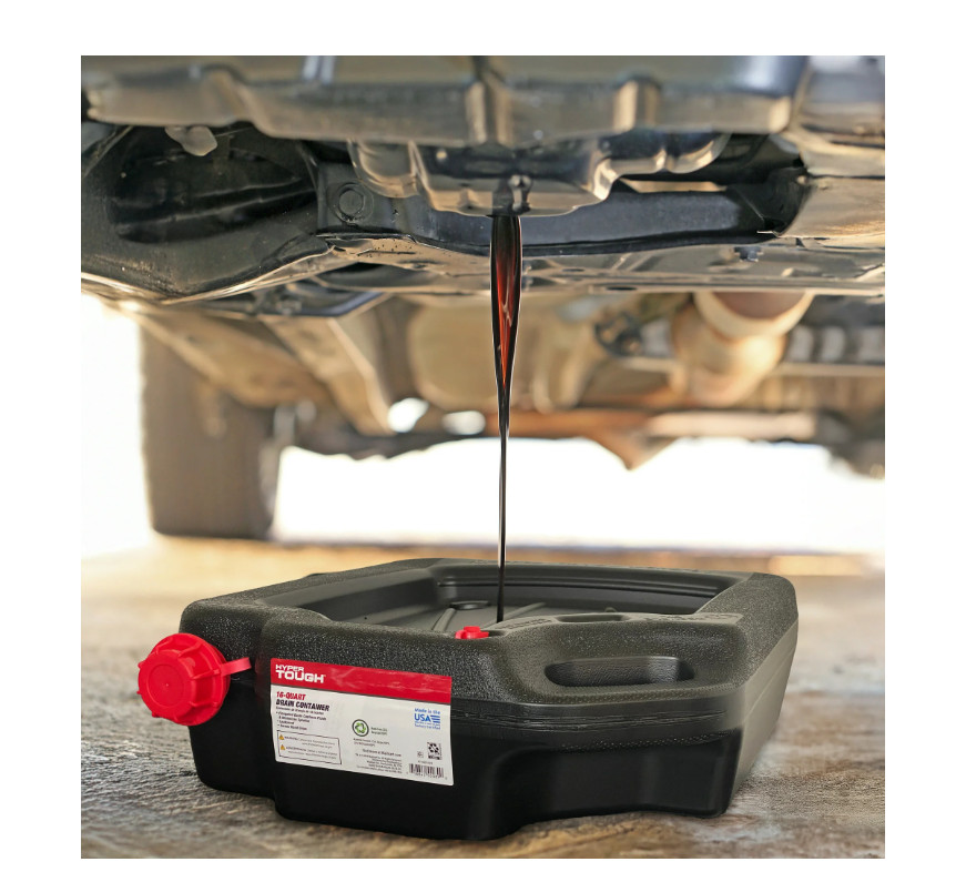 16 Quart Oil Drain Pan Leak-Proof Large Capacity Oil Change Container for Cars