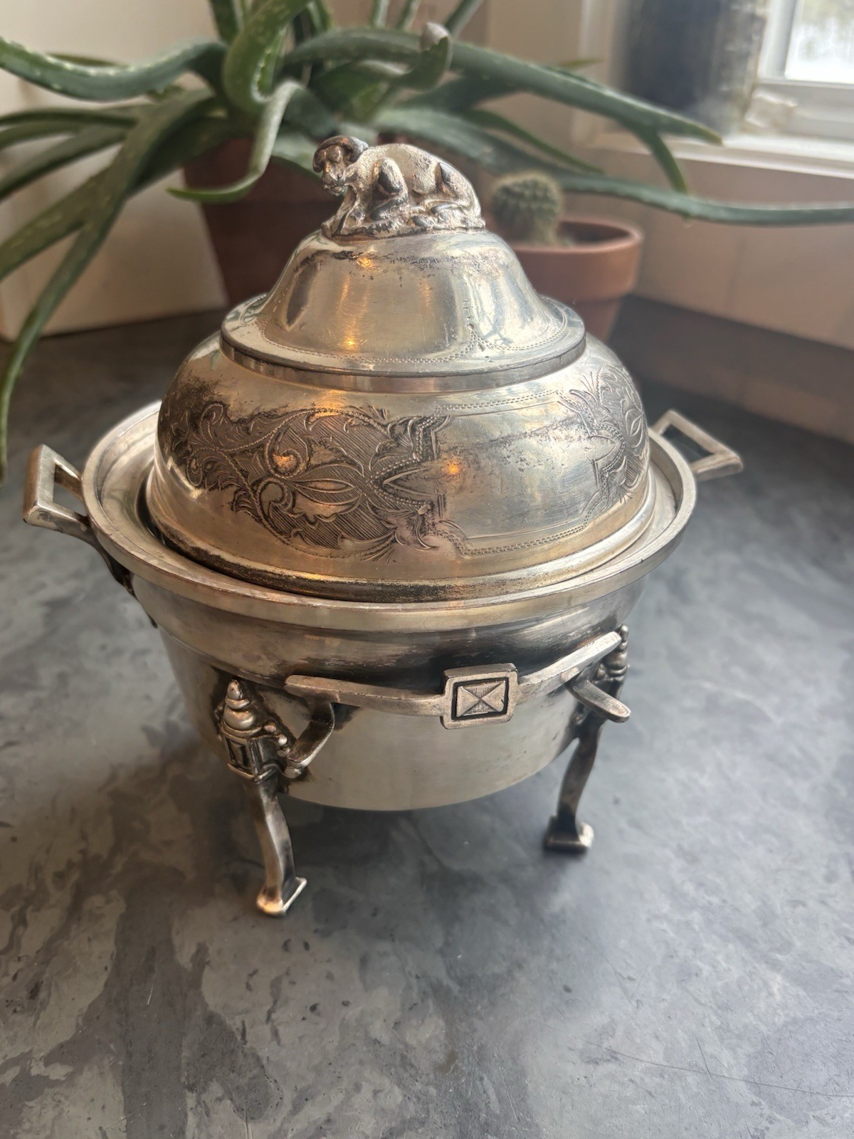 WM. Rogers Silver Plate Butter Serving Set (3pc) plus bonus dish/tray