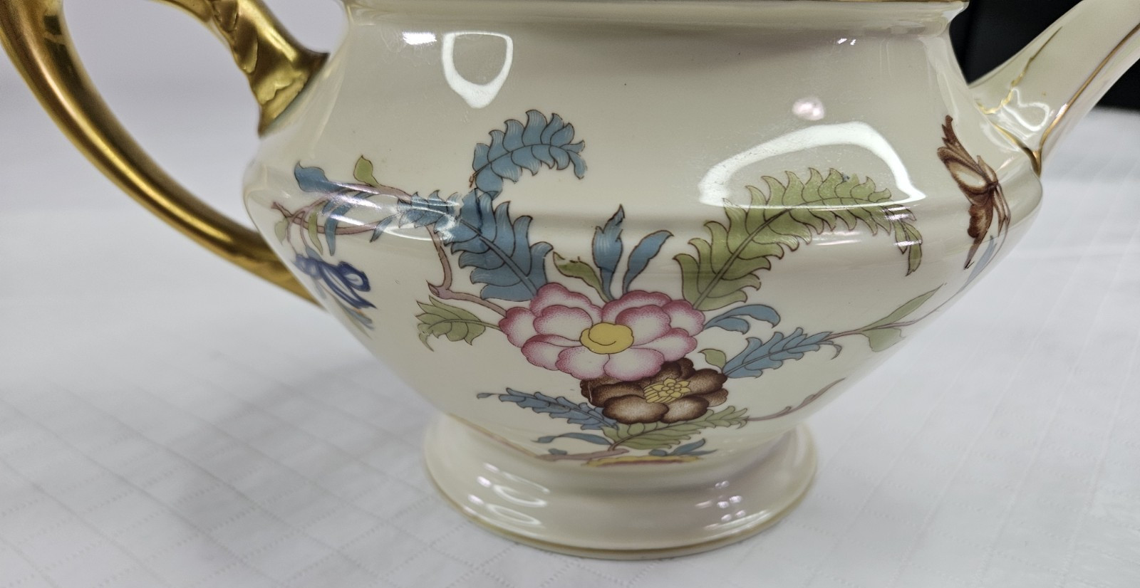 Rosenthal Persiana Continental Tea Pot Lid Ivory Floral Gold Rim Germany