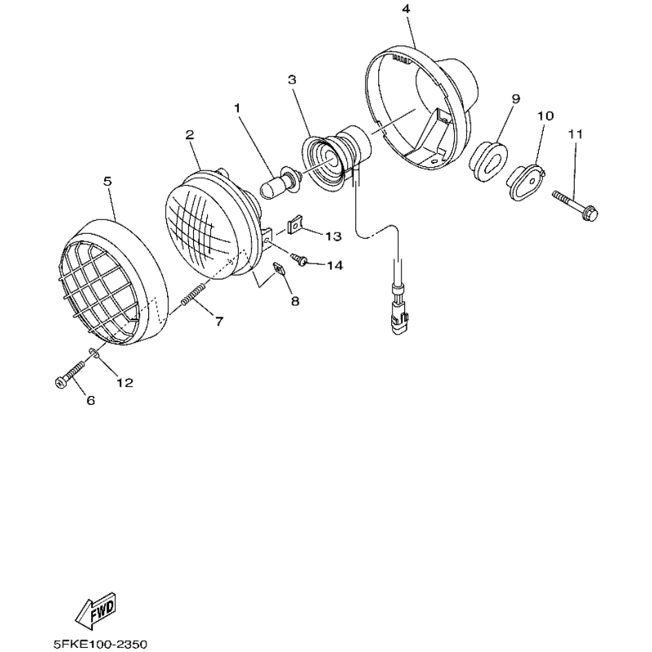 2 x NEW LED Headlights Yamaha Banshee lens bulbs lights grills 2002-2006 3 Watt
