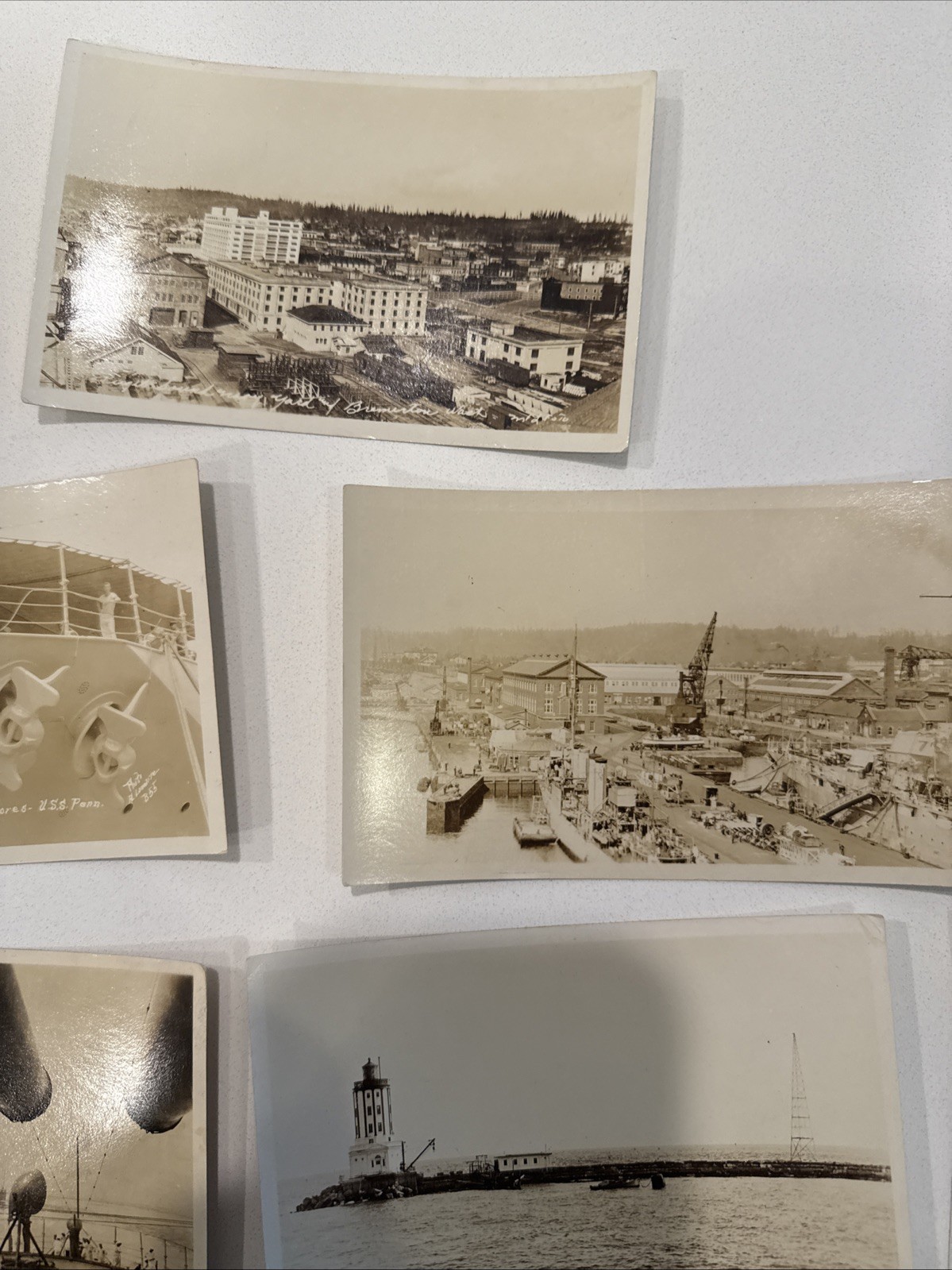 Huge WWI uss pennsylvania rppc Photo Lot, Navy Ships Military