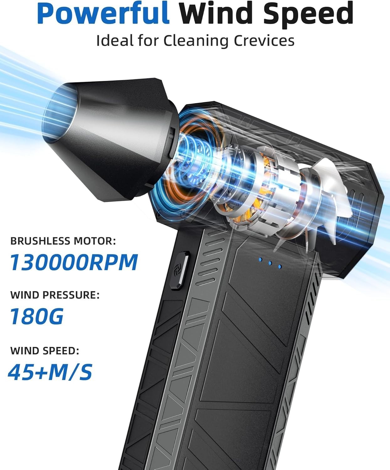 Compressed Air Duster, 130,000RPM Super Power Electric Air Duster