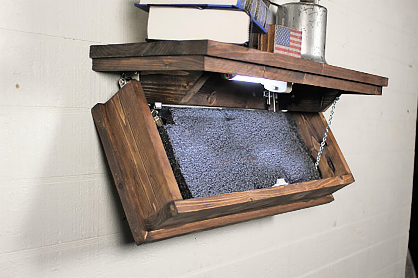 Floating Shelf with Hidden Gun Storage, shelf with Hidden Compartment