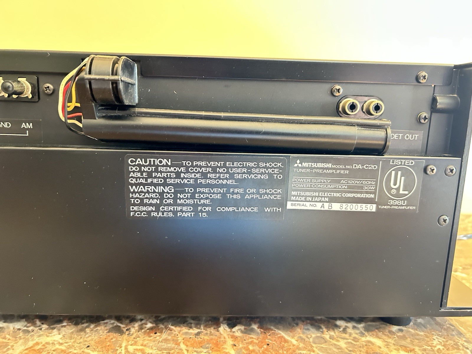 Mitsubishi DA-C20 Preamplifier For Parts or Repair