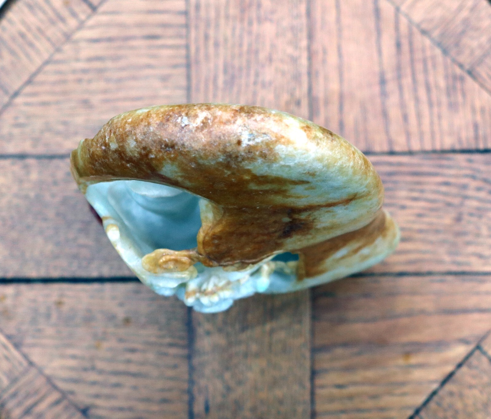 Jadeite Hand-Carved Boulder with Plants, Peacock Feathers & Vases Post-1950s