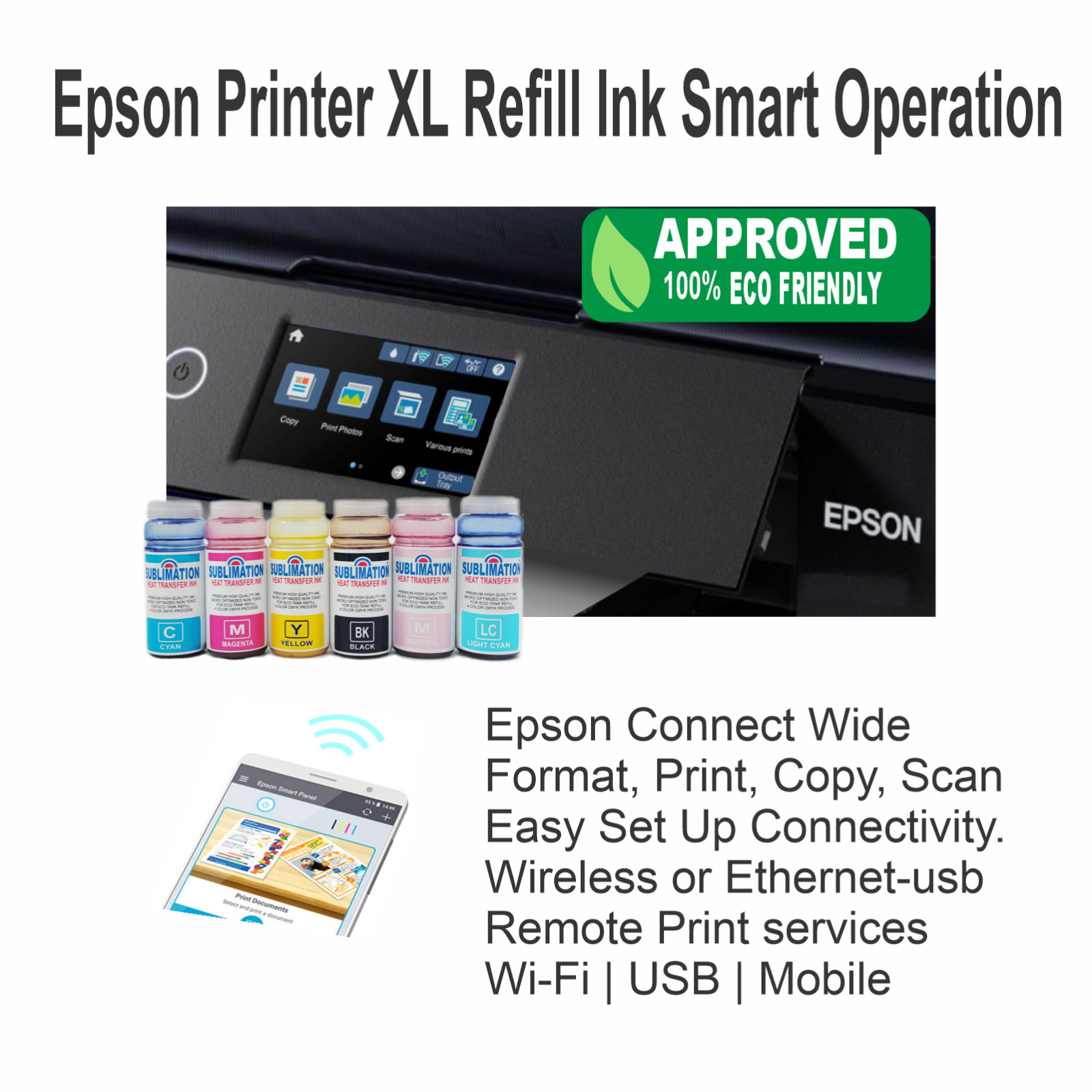 Epson Printer XL with Sublimation ink Heat Transfer Print on T-shirt &Mug Bundle