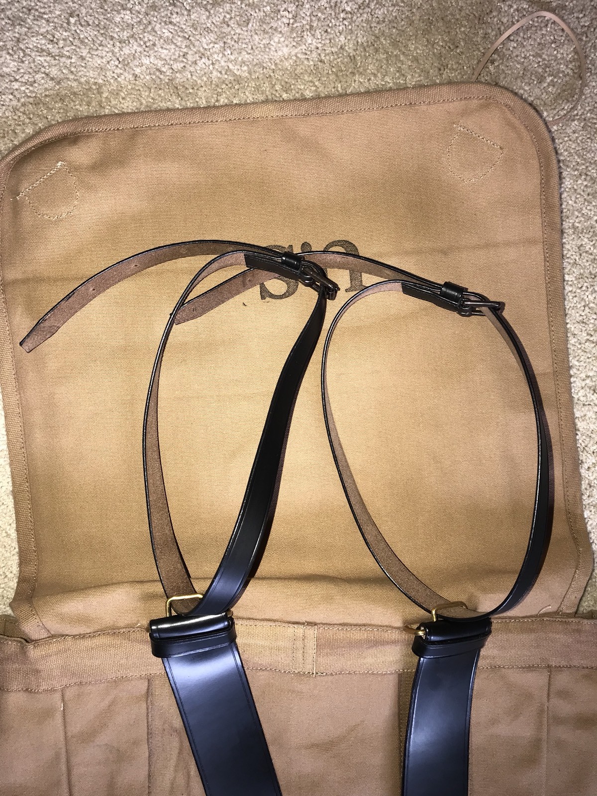 Leather Coat Straps for M1878 Blanket Bag - One Pair