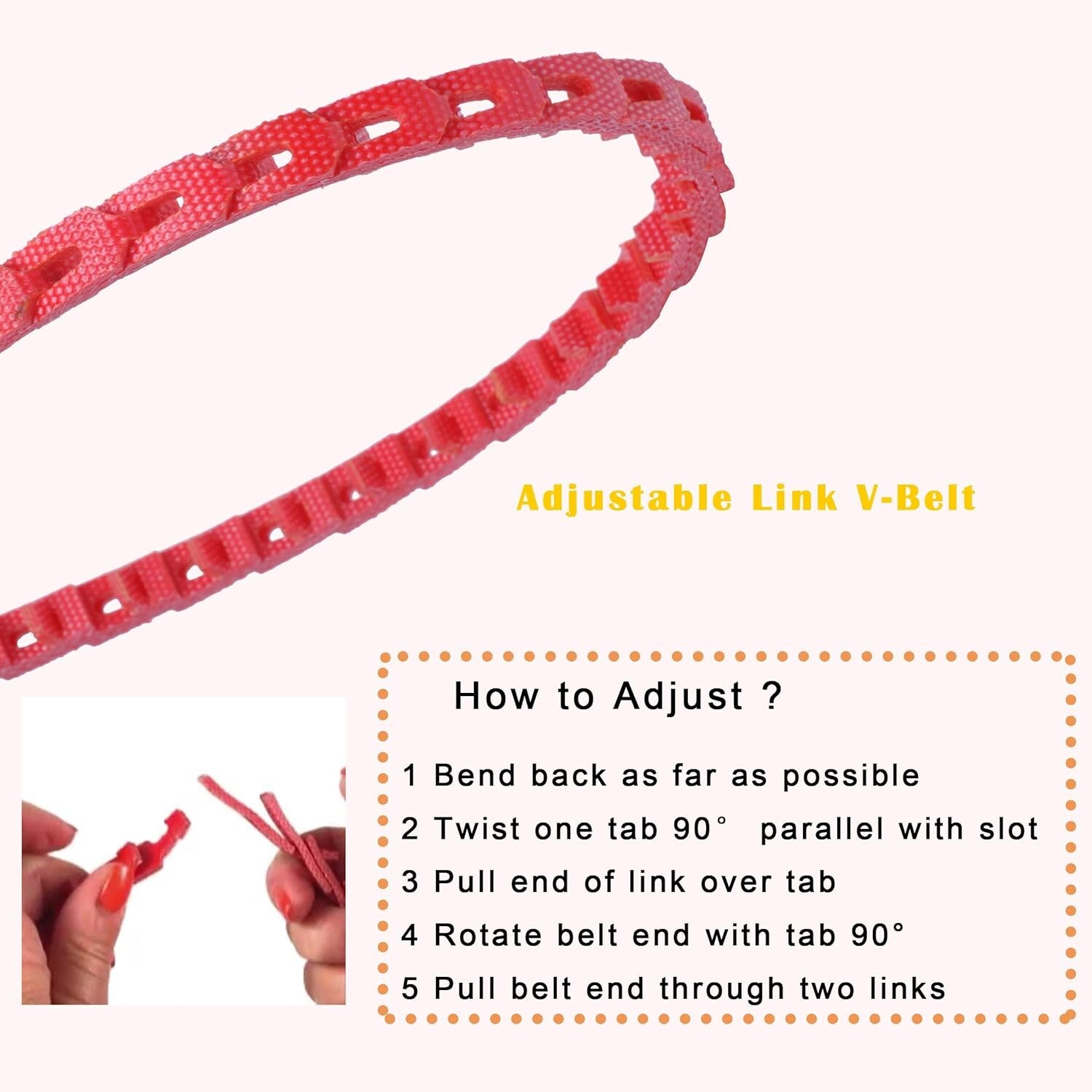 Power Twist Drive 1/2" Link V-Belt 5 Feet A Type -Twist "A" Adjustable Link, USA