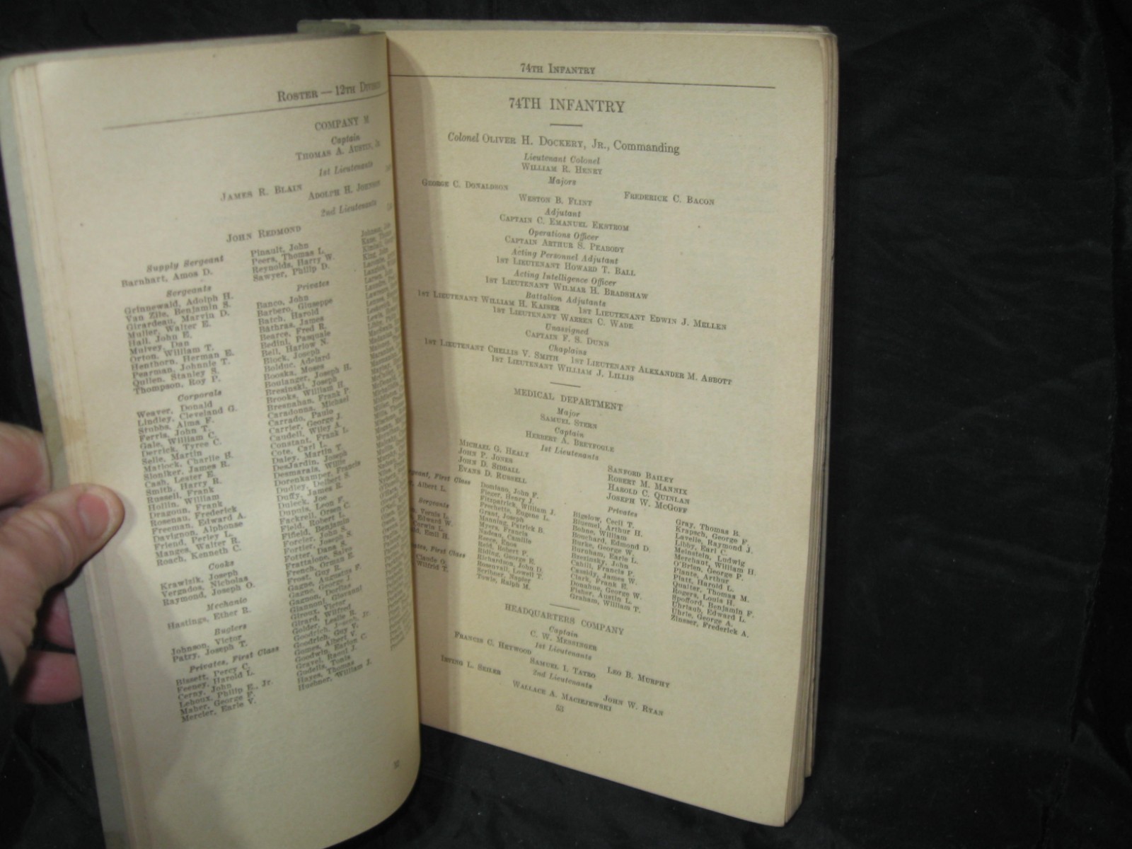 WWI Roster of Plymouth (12th) Division, Camp Devens, Mass. 1918