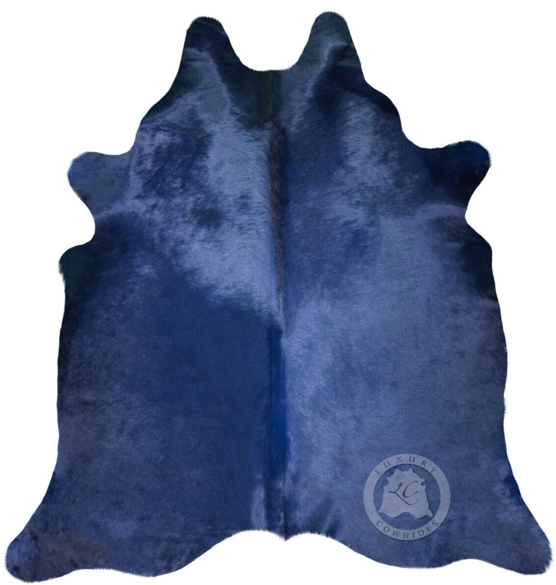 Real Cowhide Rug Navy Blue Dyed - Size 6x7'