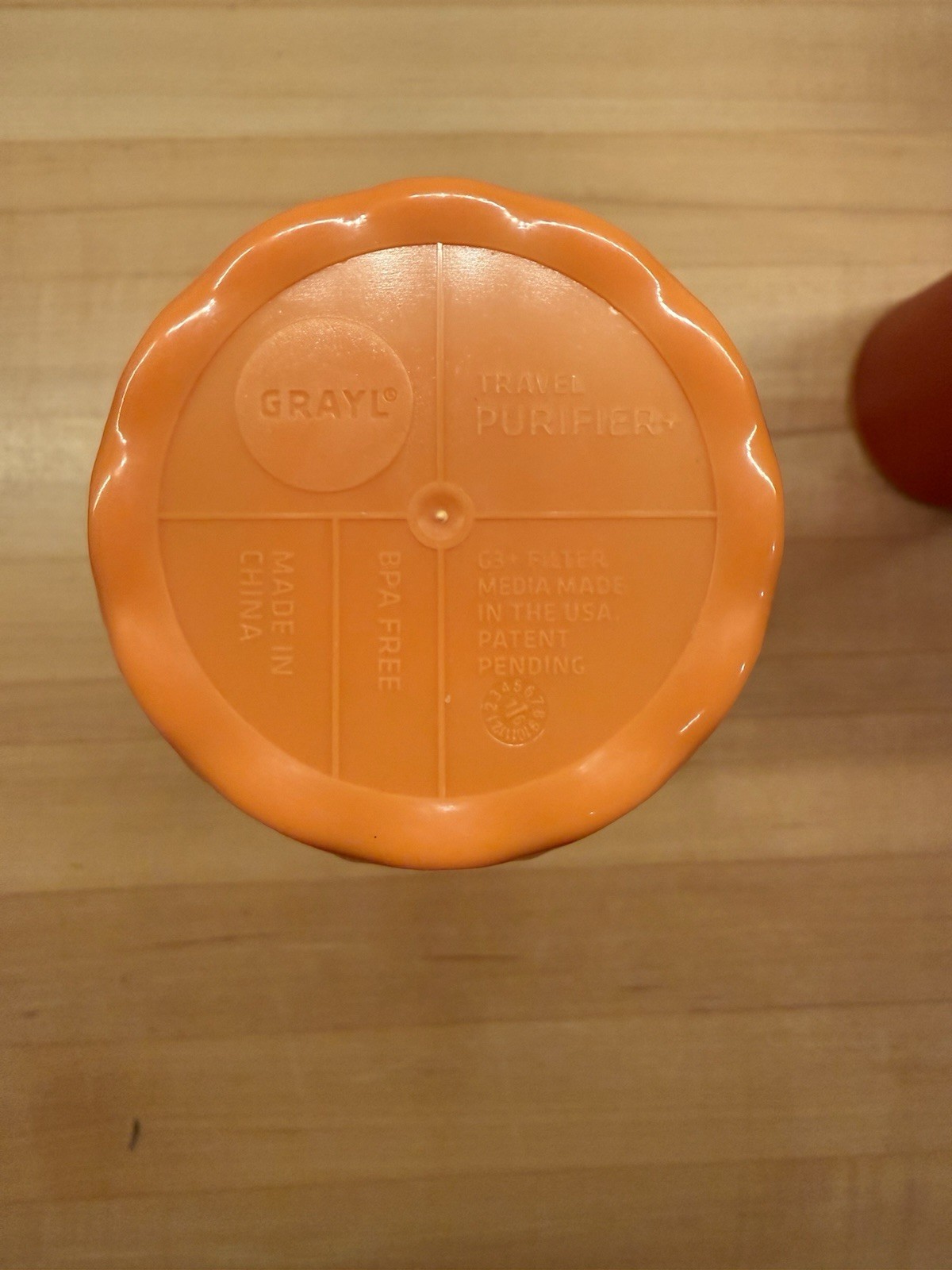 Grayl Water Purifier 16oz Orange Water Bottle Marker On Bottom Used 16oz