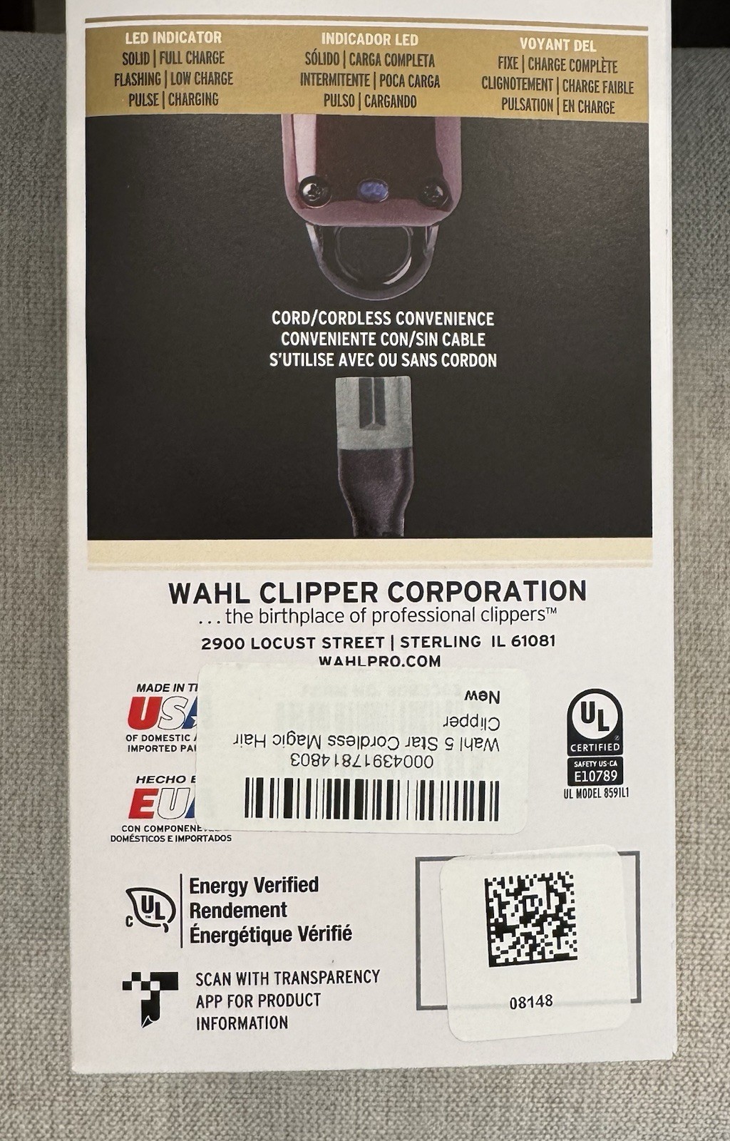 Wahl Professional 5-Star Cordless Magic Clip Hair Clipper 8148 FACTORY SEALED