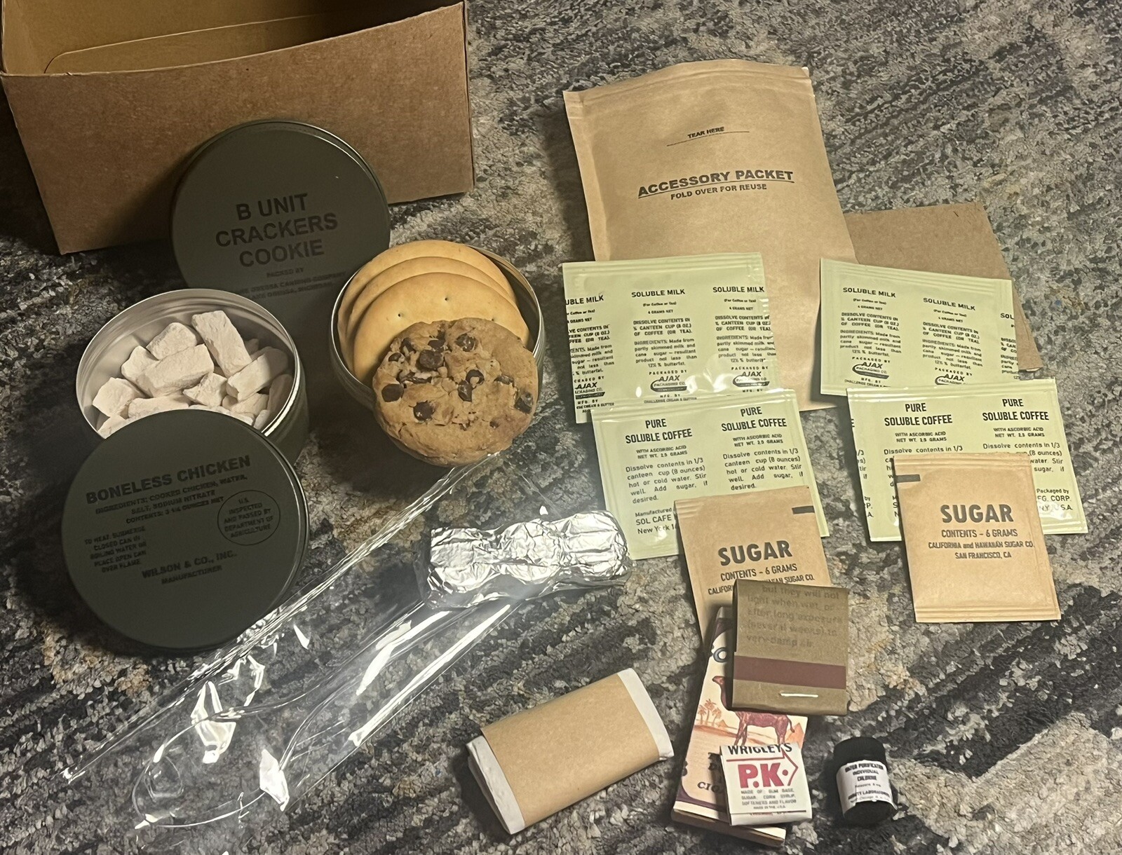 US Korean War Food Packet Individual Assault - Fully Edible Reproduction Ration