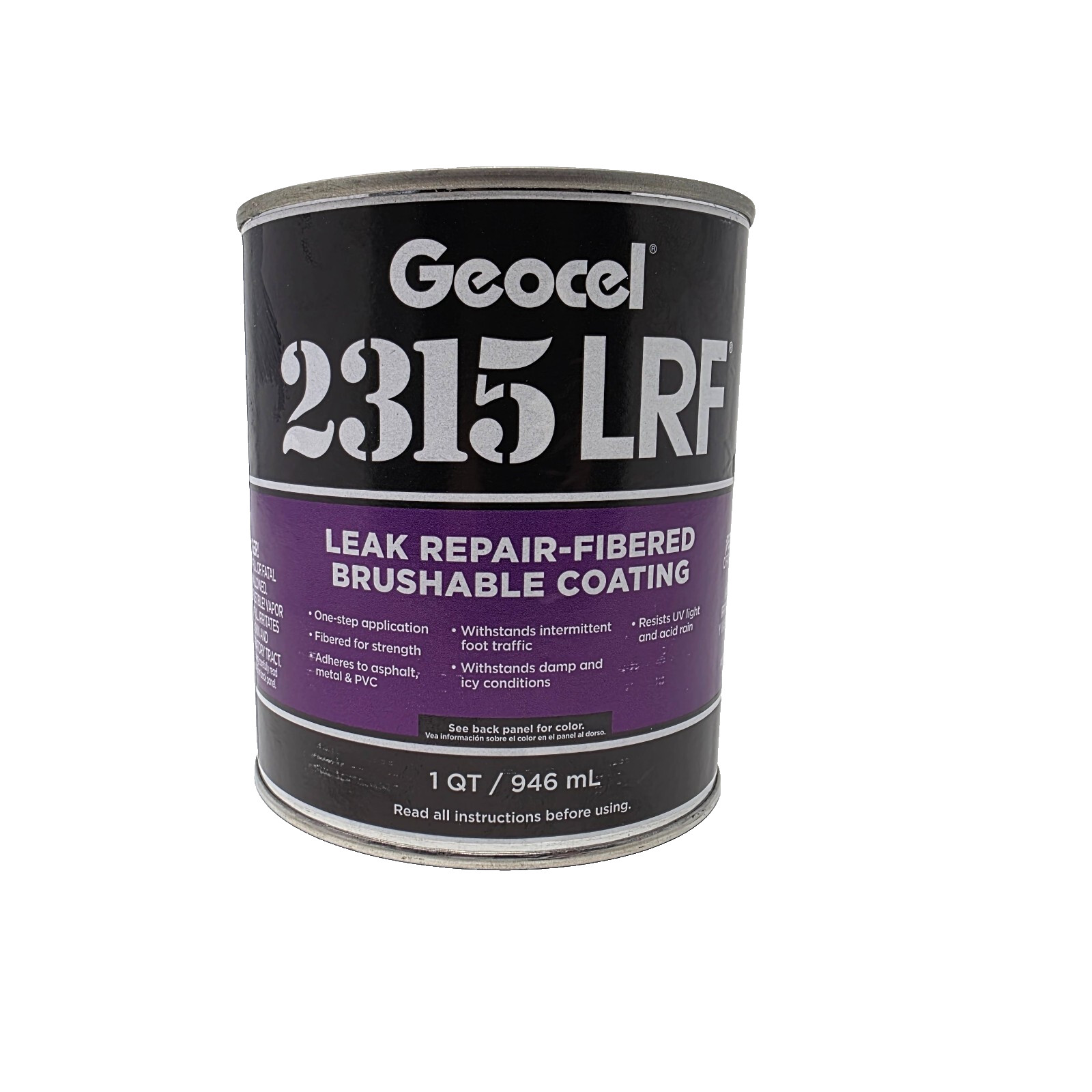 Geocel 2315 LRF Sealant WHITE Brushable Roof Leak Crack Repair Coating 1 Quart