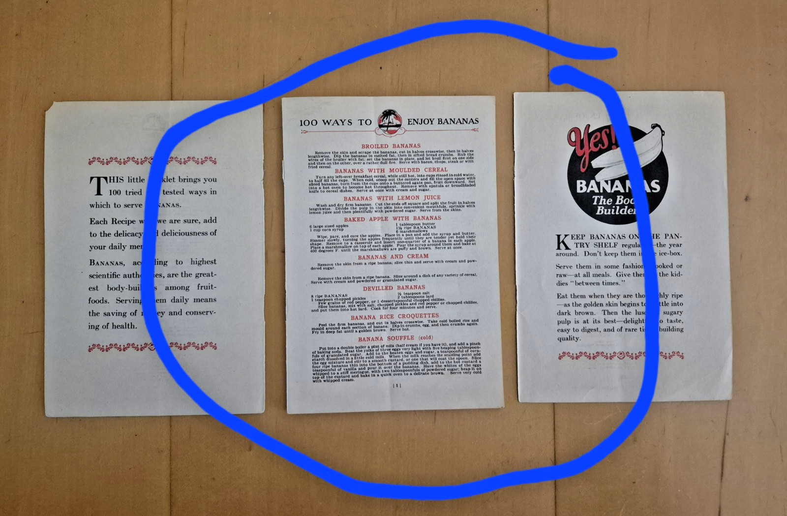 Vintage 1925 YES! 100 WAYS TO ENJOY BANANAS - Bauerlein Advertising Recipe Book