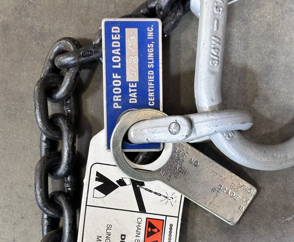 Certified Sling 129280 3/8” x 6’ type SOS g100 chain sling