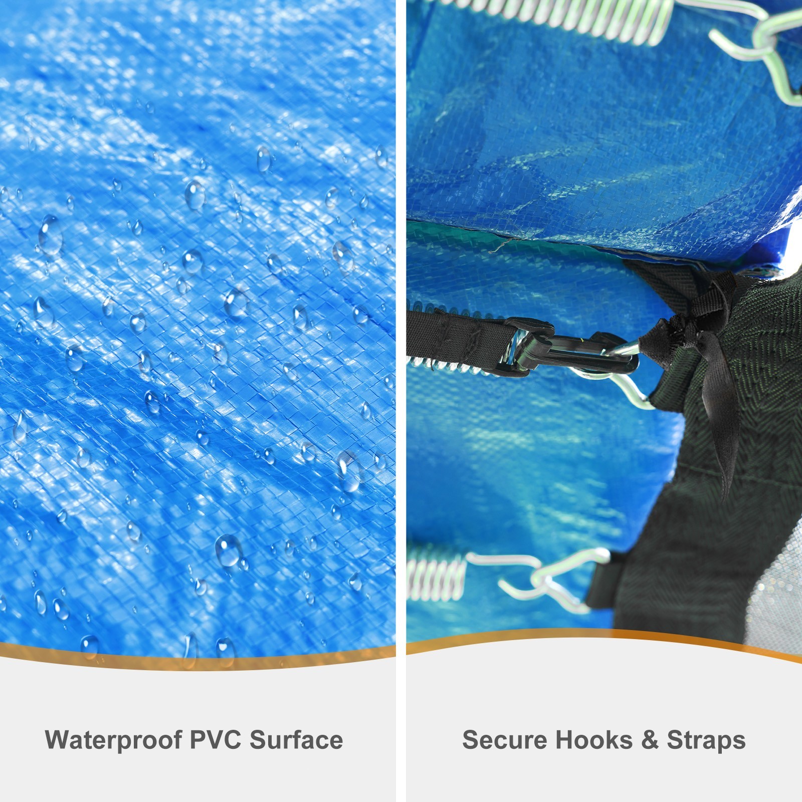 8/ 10/14/15FT Trampoline Safety Pad Replacement Universal Waterproof - Blue