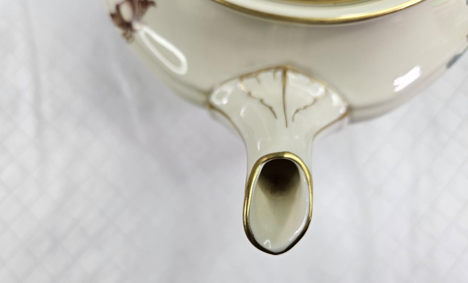 Rosenthal Persiana Continental Tea Pot Lid Ivory Floral Gold Rim Germany