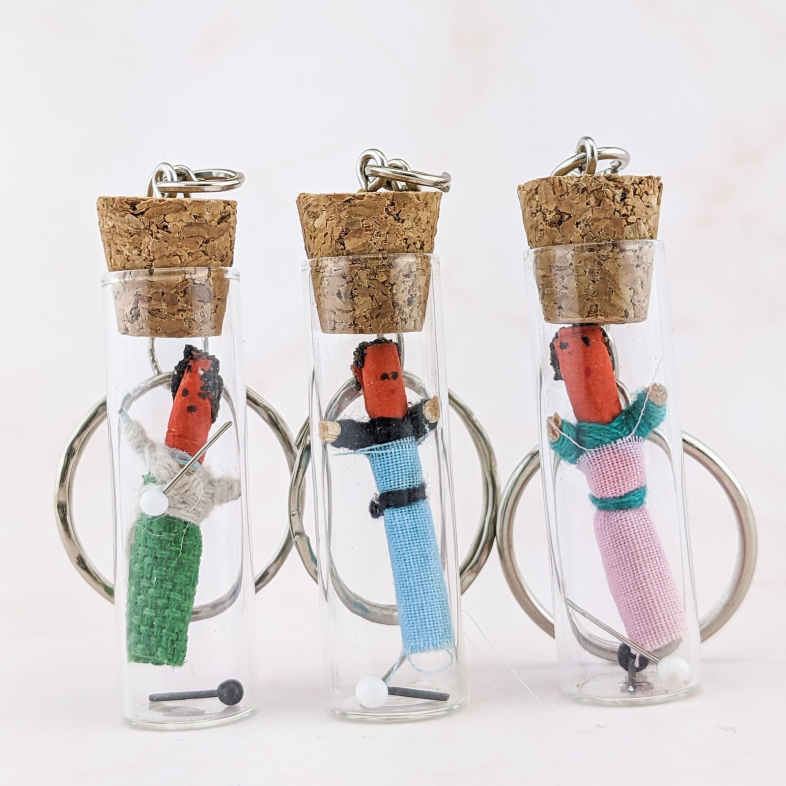 V7 Portable Emergency Voodoo Doll Kit gift Bizarre macabre Key Chain oddities