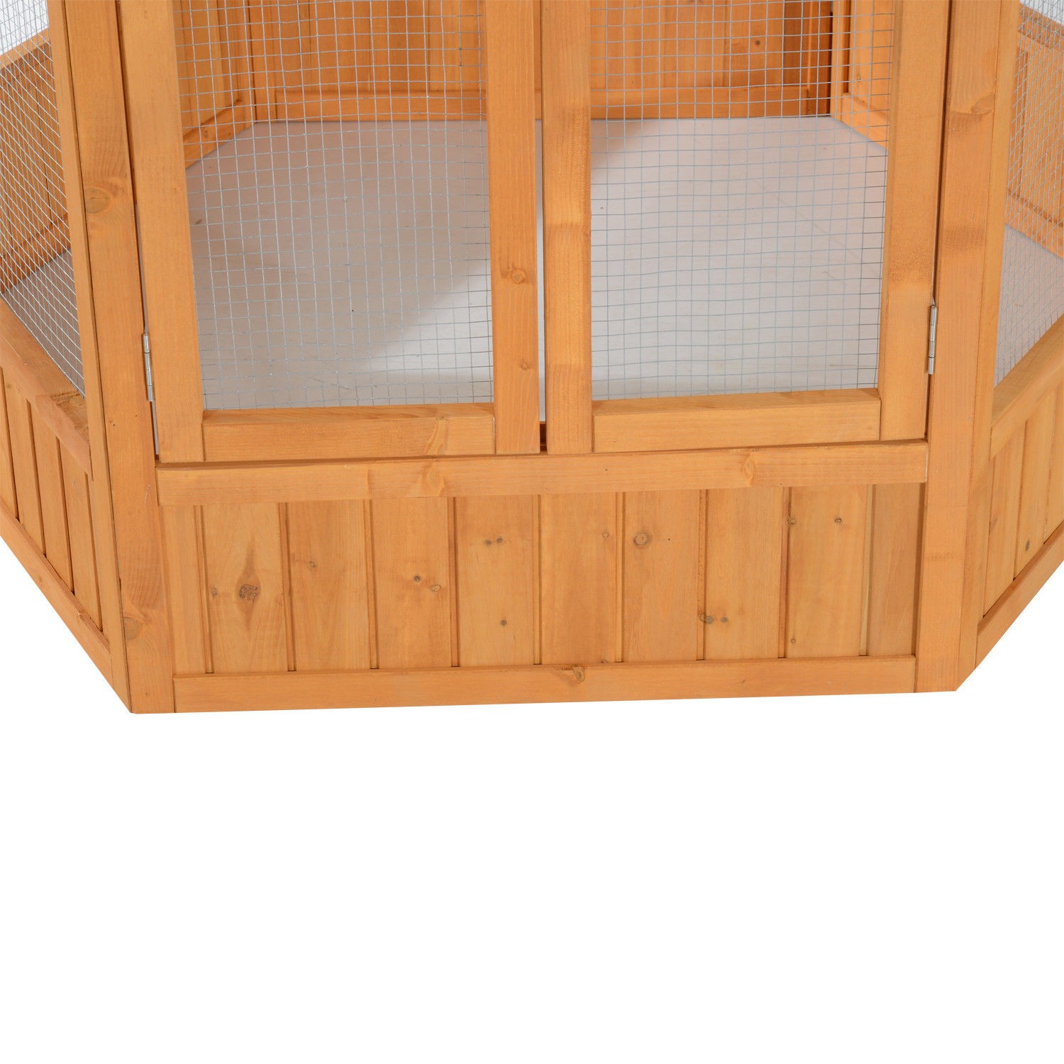 Large Wooden Aviary Flight Bird Cage With Covered Roof Outdoor Wood Aviary