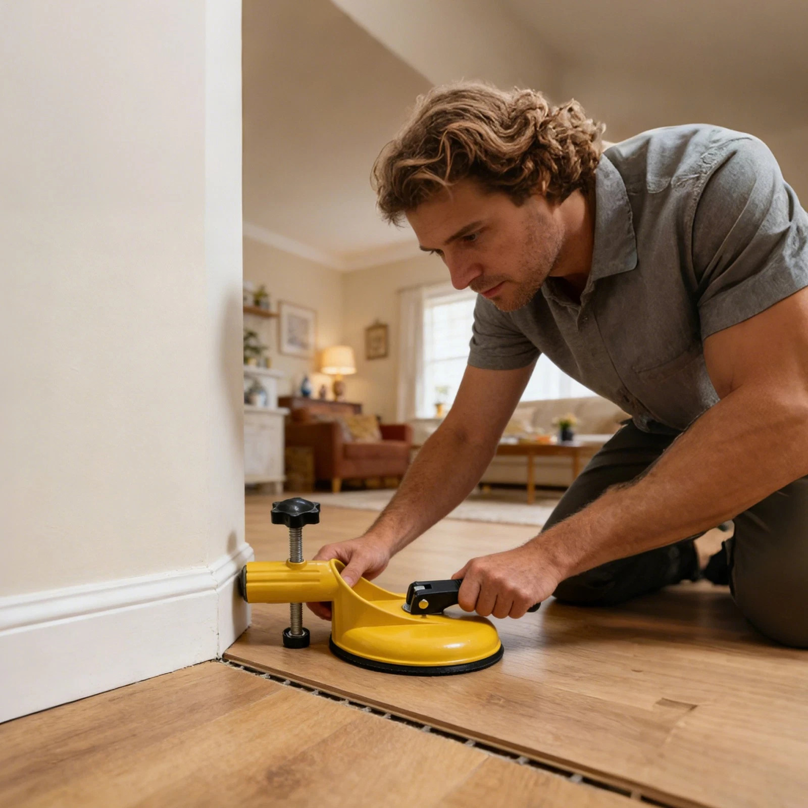 Floor Gap Fixer Tool Heavy-Duty Adjustable Grabber Suction Cup **