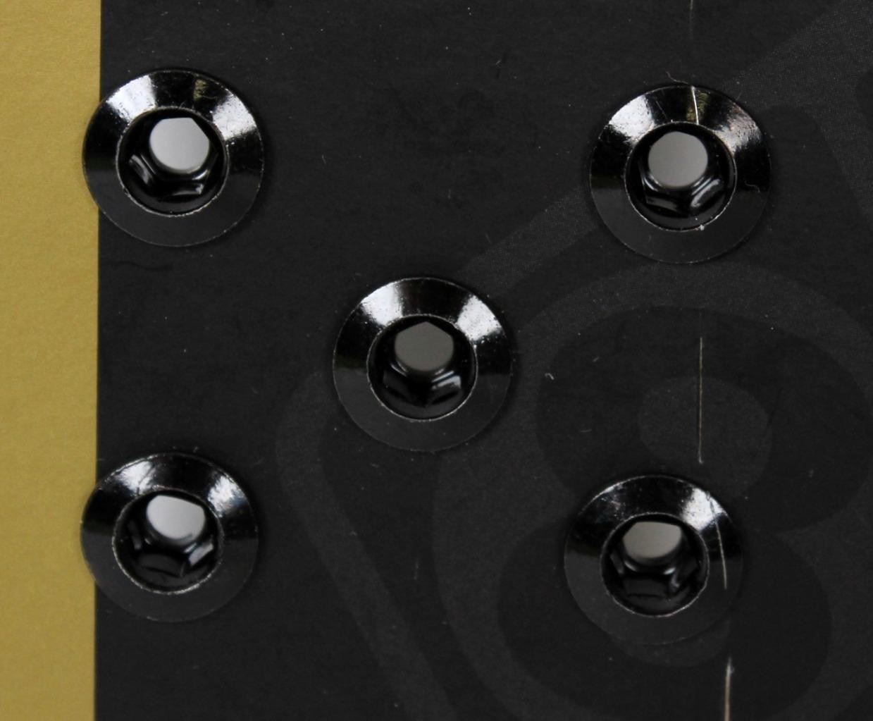 5-Count Set of Origin8 Black Single-Speed Chainring Bolts OPEN PACKAGE