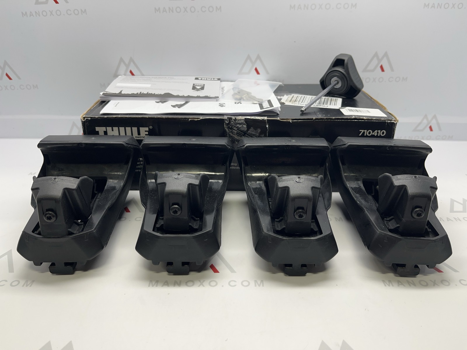 Thule Evo Raised Rail Foot Pack, Black 710410 + Keys ( non thule keys)