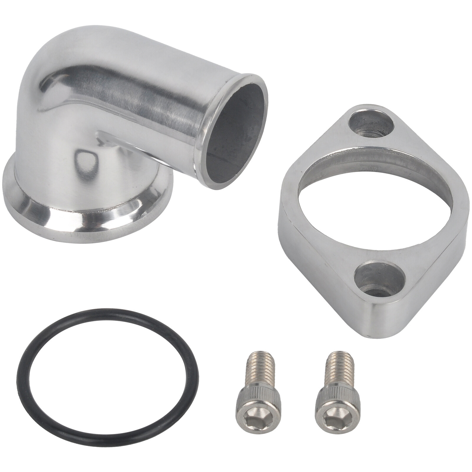 For SBC BBC Chevy 327 350 454 90° Polished Swivel Water Neck Thermostat Housing