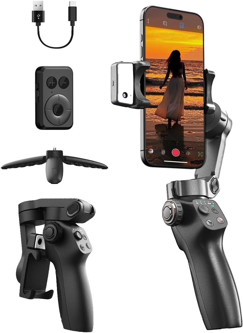 FUNSNAP CM8 Gimbal Stabilizer for iPhone Android, 3-Axis Phone Gimbal