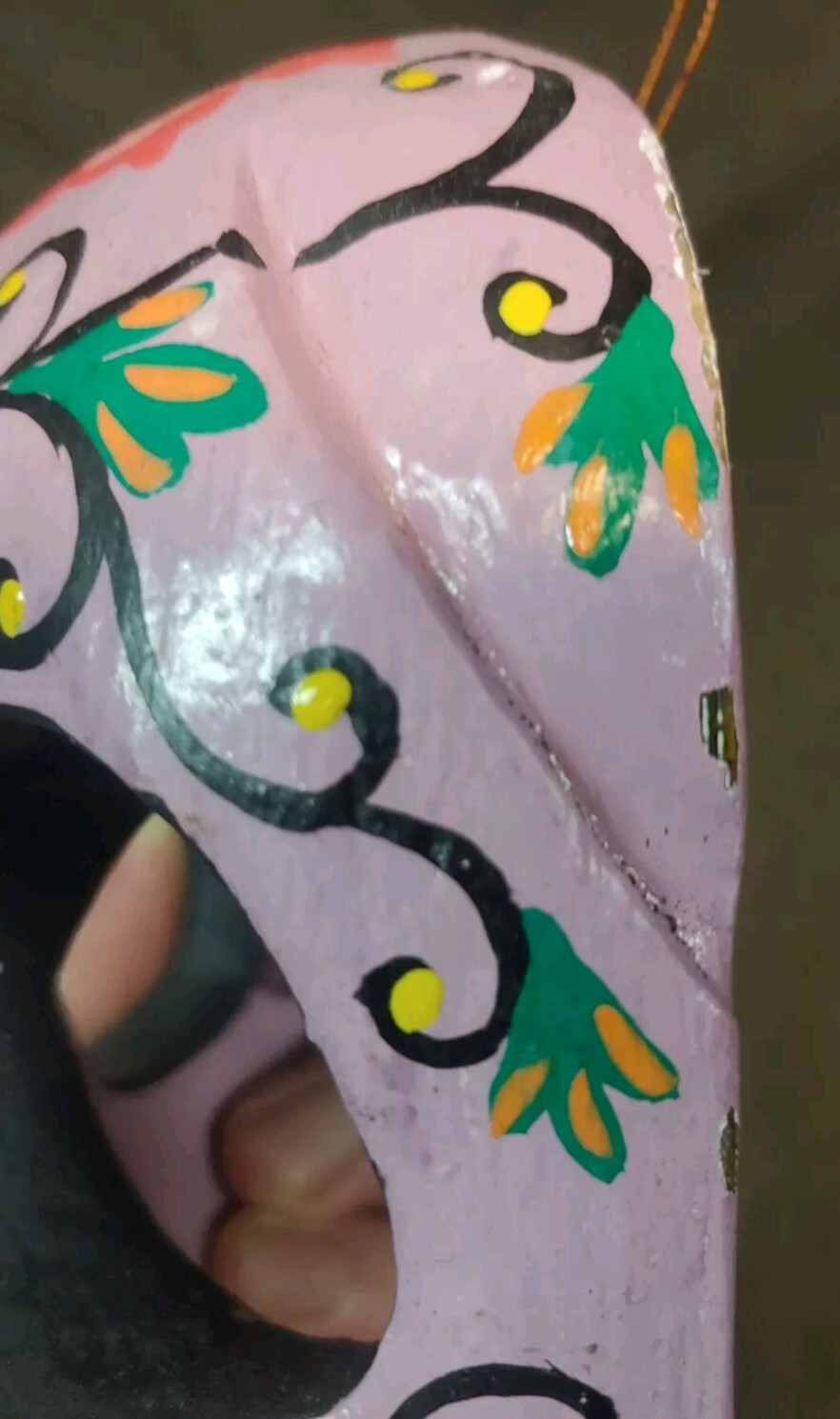 Hand Painted Carved Wall Hanging Sugar Skull Mask Day Of The Dead