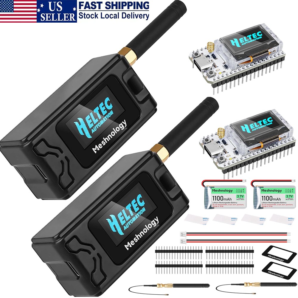 2Sets HelTec Meshtastic LoRa ESP32 V3 SX1262 Board+915MHz Antenna + Battery+Case