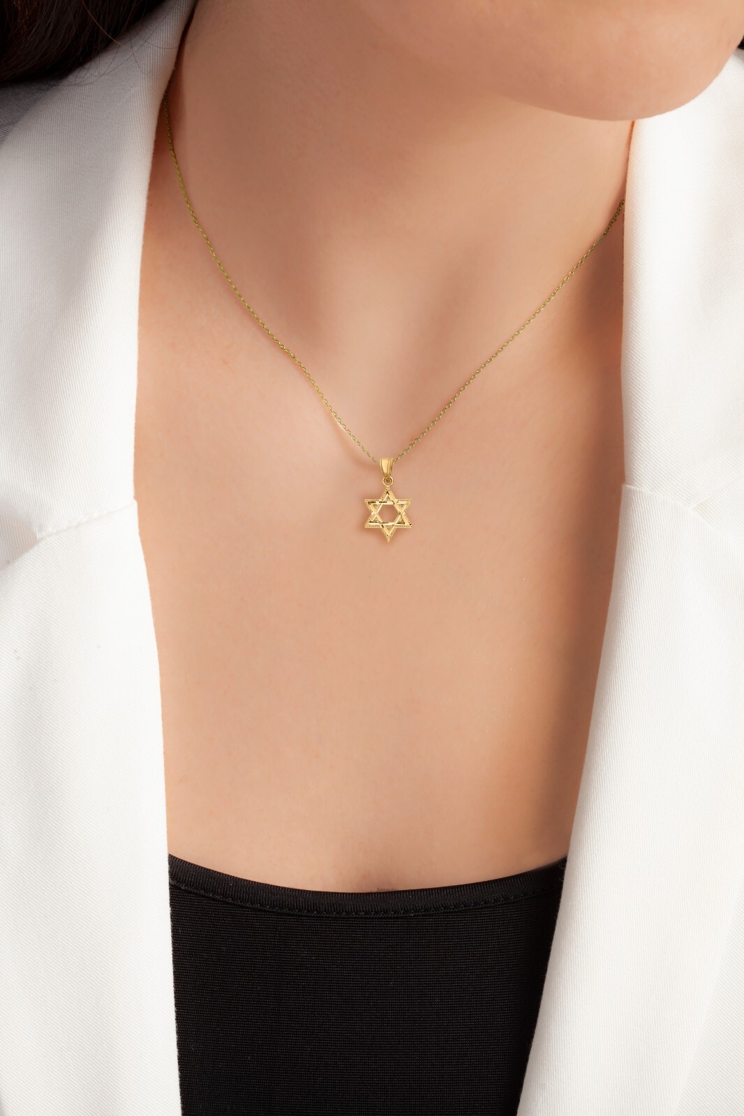 Solid Gold Star of David Pendant in 10k or 14k