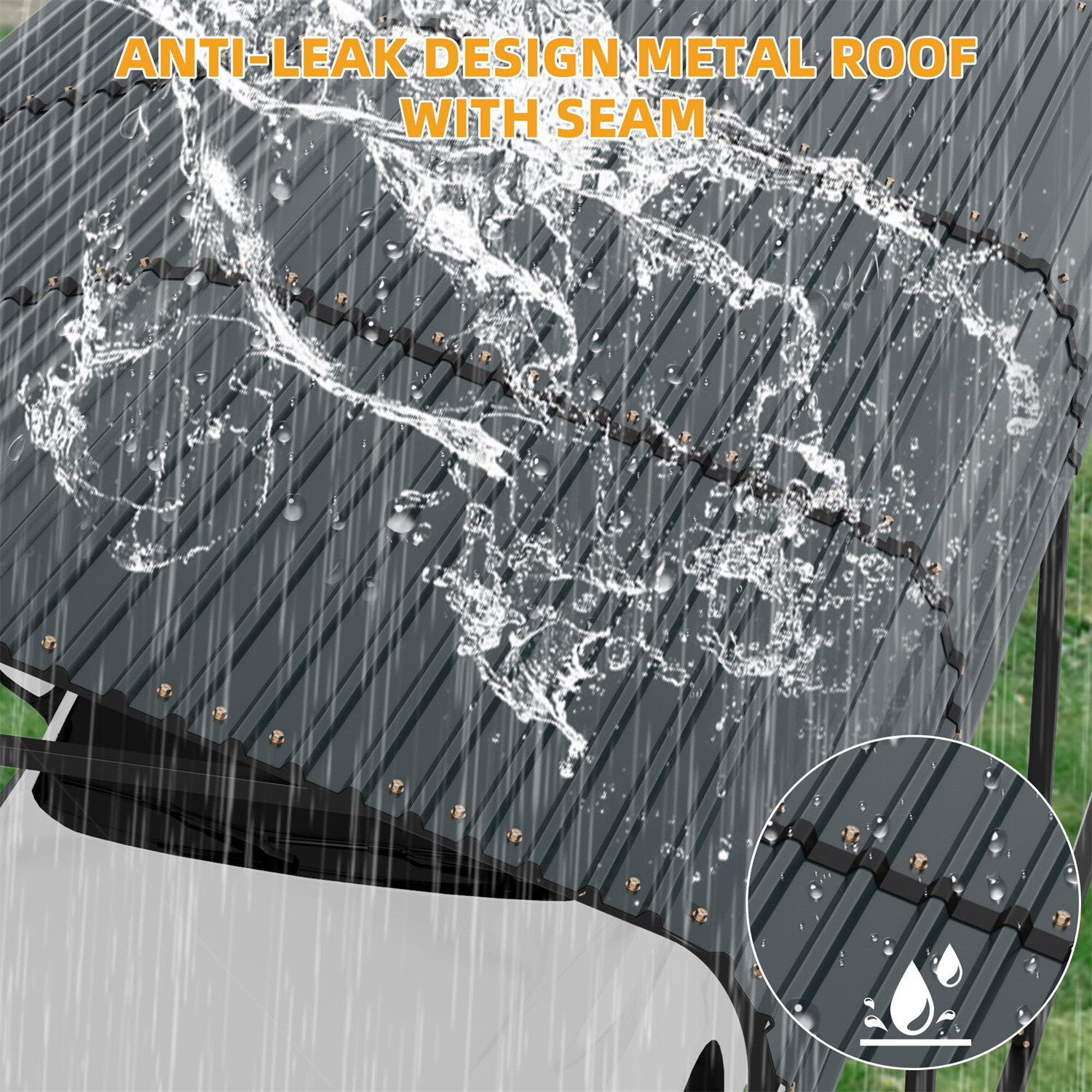 12FTx24FT Metal Carport Kit with Galvanized Steel Roof for Car Tractor