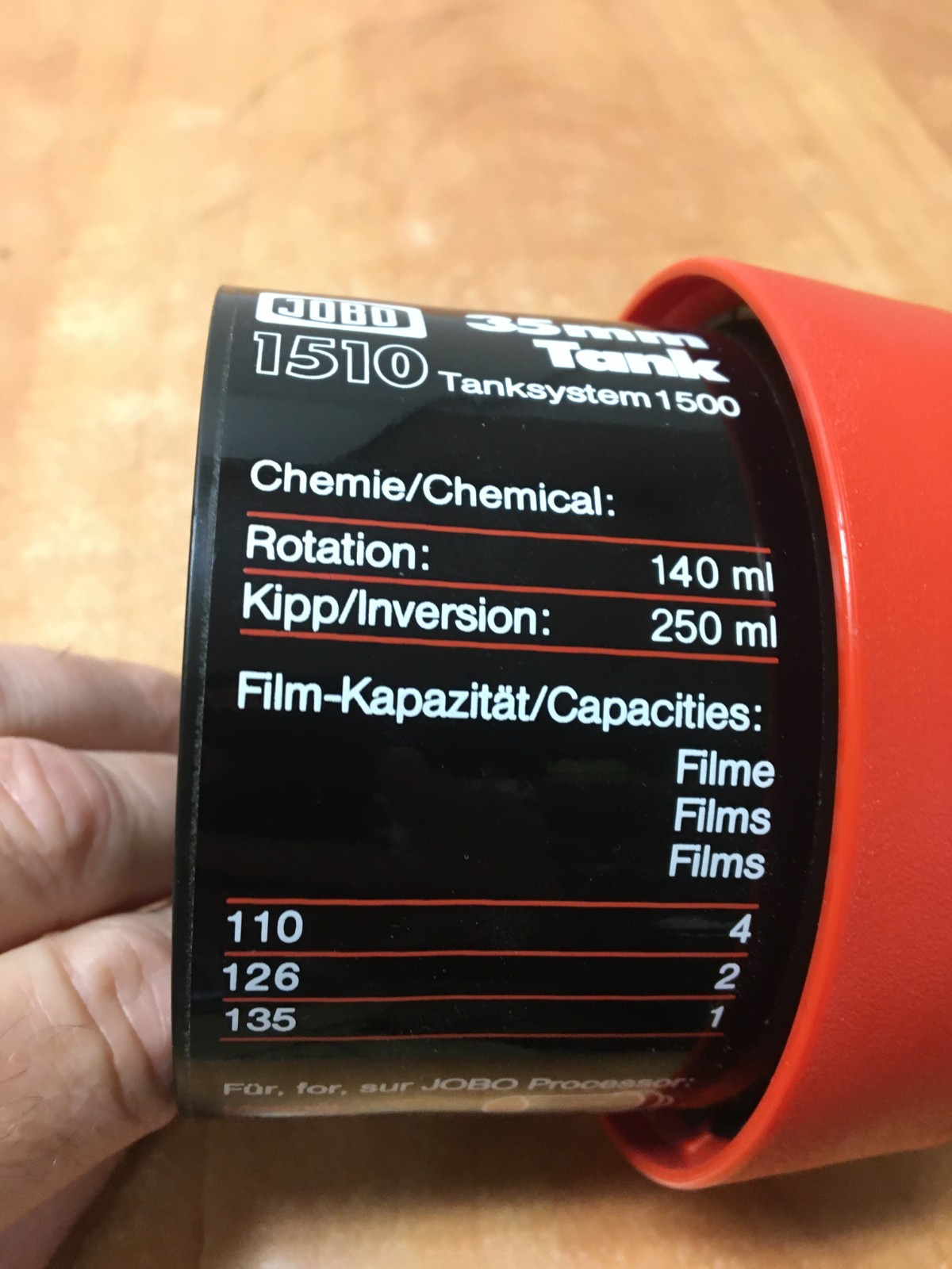 Jobo 1510 35mm Film developing Tank