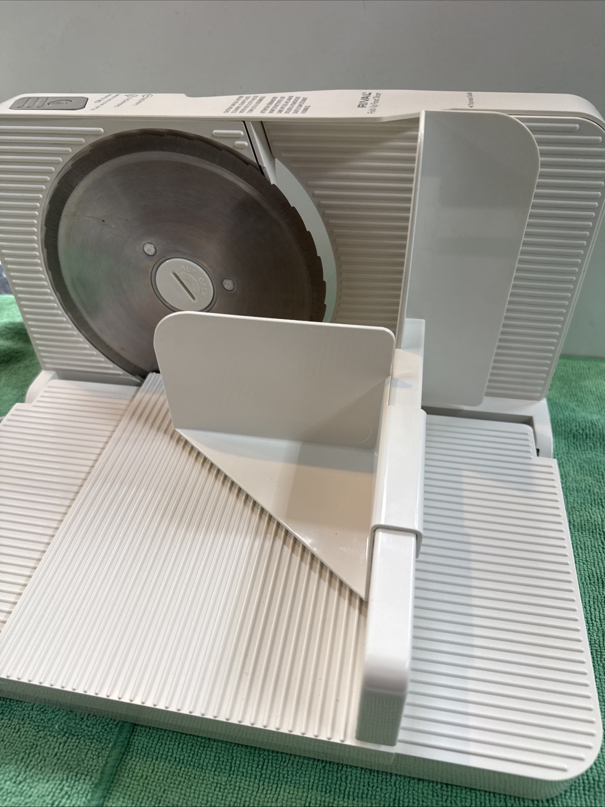 Rival Fold Up Food Slicer 1043-W Electric Portable Deli Style Meat and Cheese