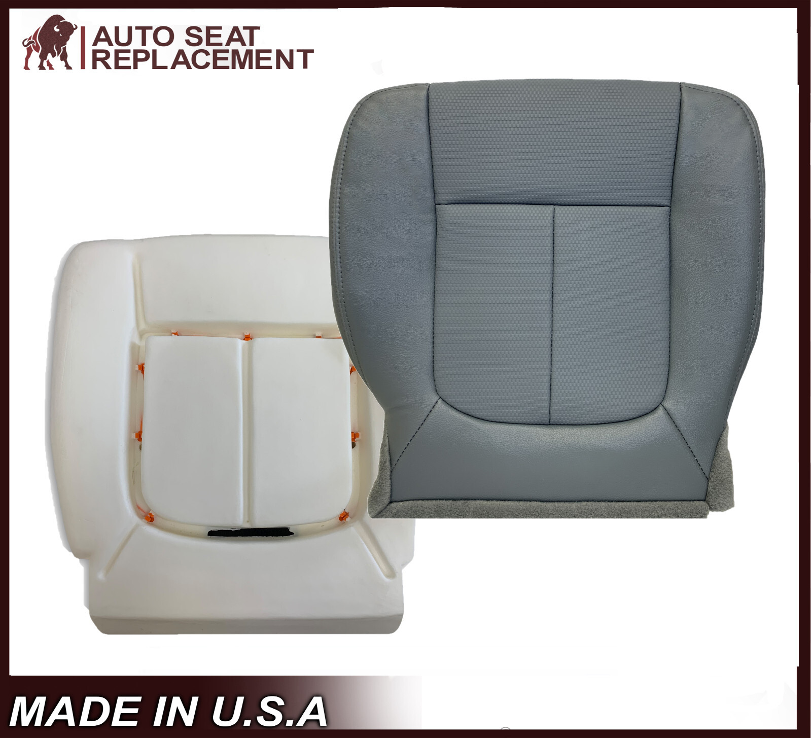 2011 - 2016 F250 F350 F450 XL WT Driver Bottom In Gray Seat Cover & Cushion Foam