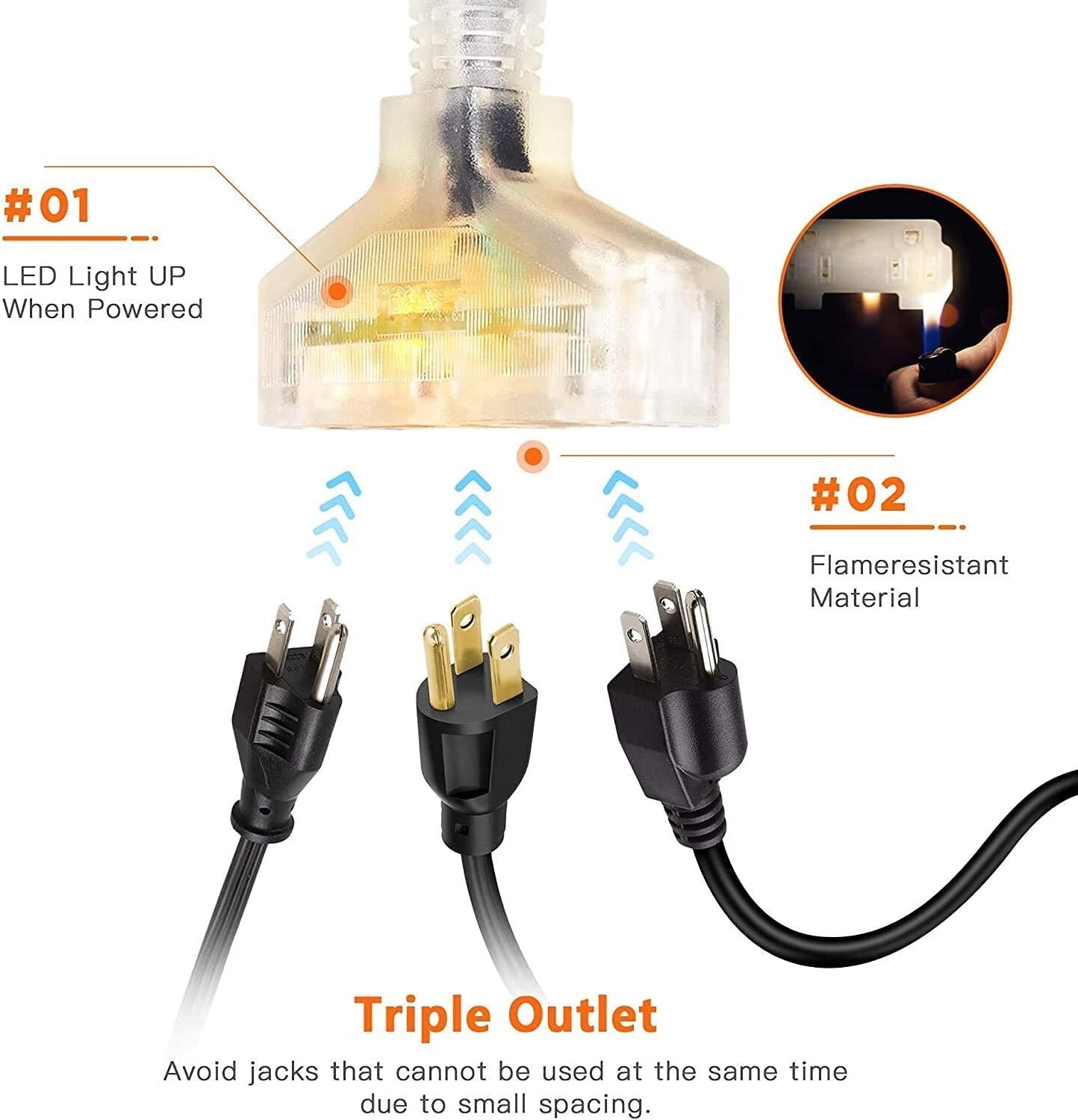 Giraffe Tools Electric Cord Reel Retractable Extension Power Cord 12AWG/3C SJTOW