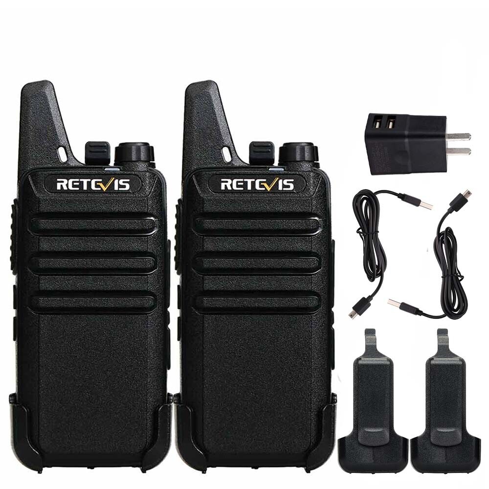 2Pack Retevis RT22 Walkie Talkies Two Way Radios Rechargeable for Church/School