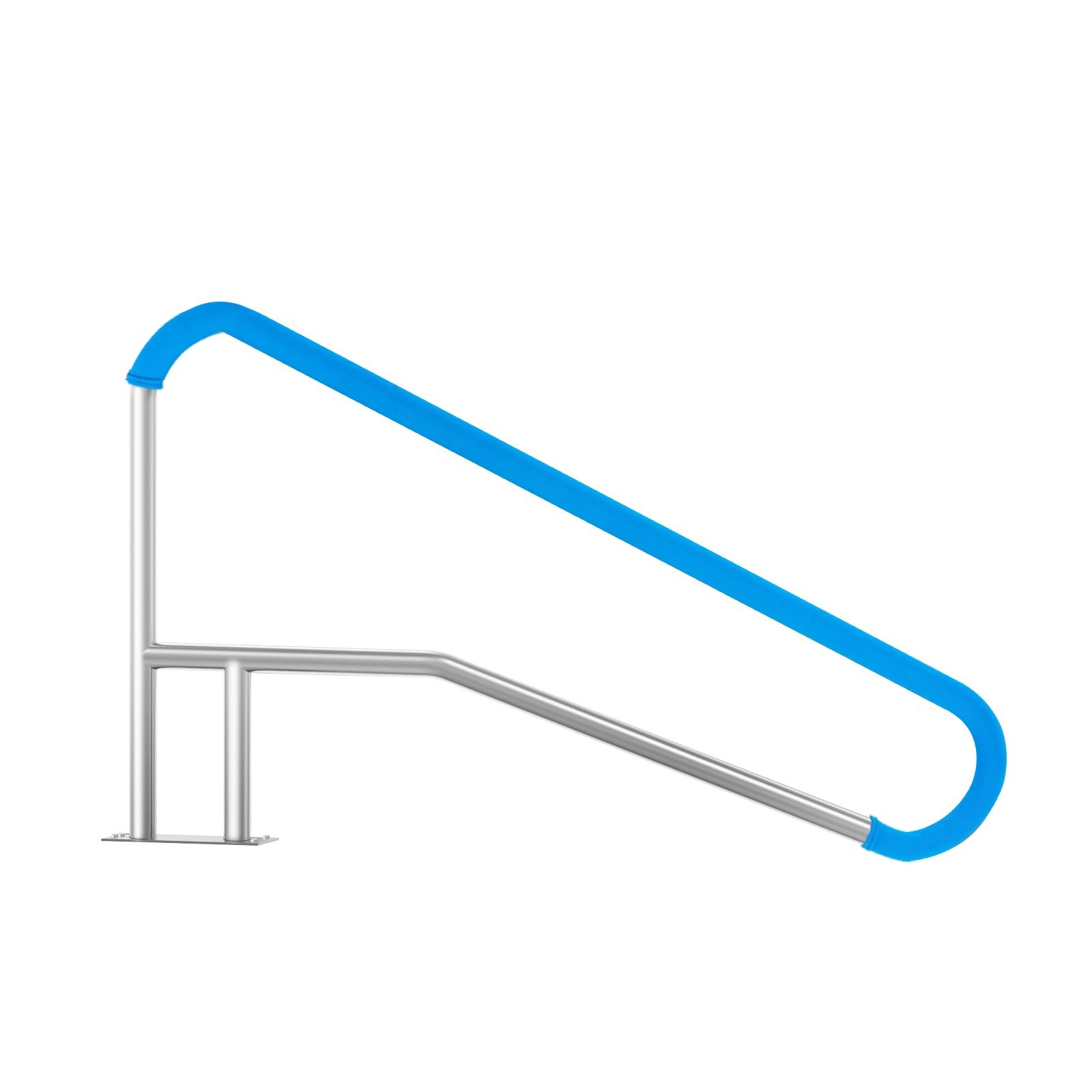 Pool Handrail, 54 X 36 Inch Railing, Stainless Steel With Base Plate