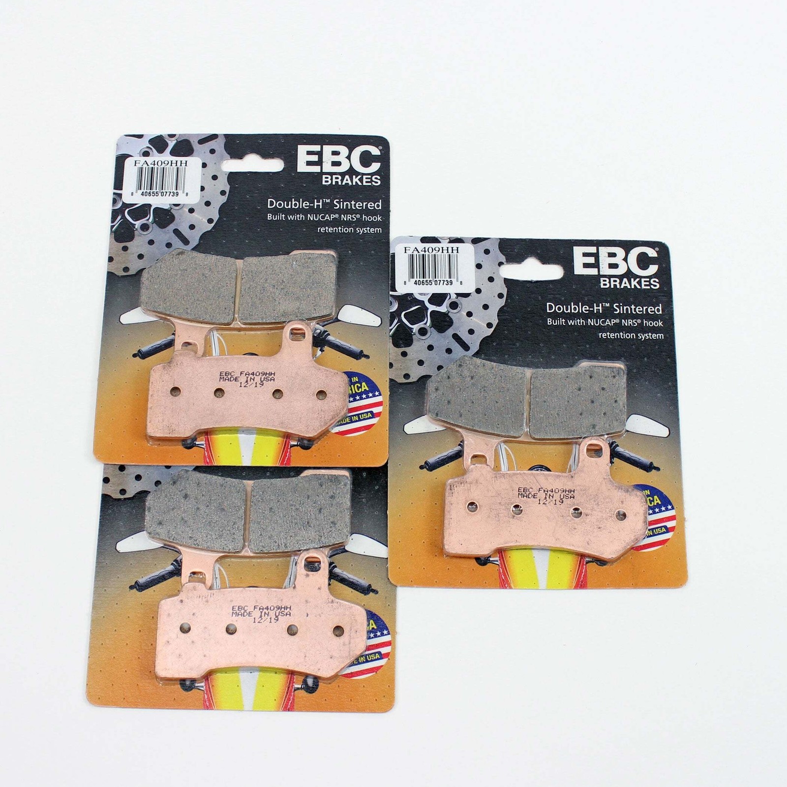 EBC Sintered Brake Pads FA409HH 3 Pr Frnt Rear for select Harley Davidson models