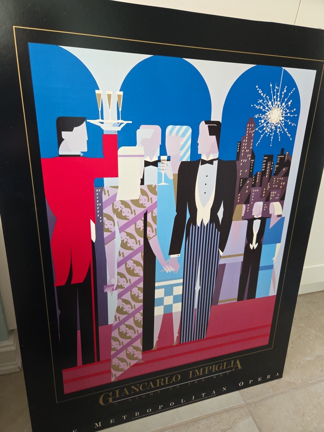 1984 GIANCARLO IMPIGLIA The Met Opera Poster On Board 25" × 30"