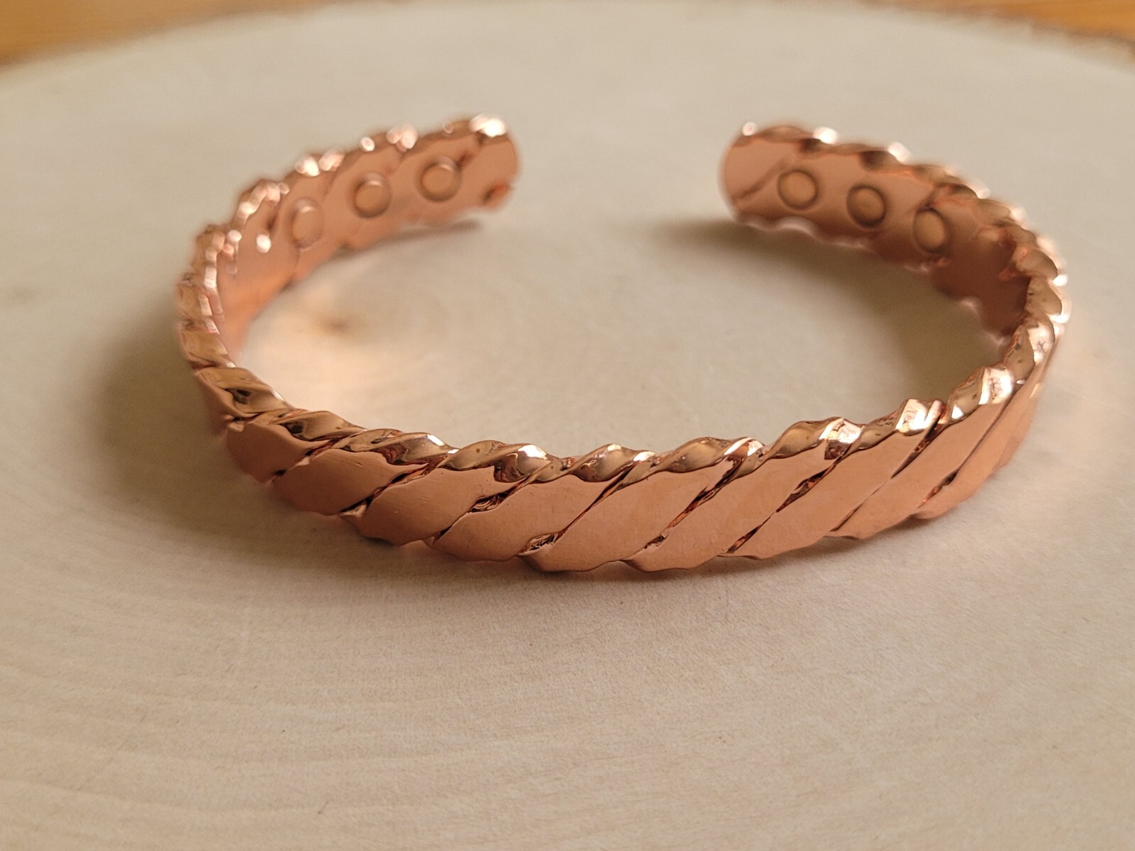 Pure Copper Magnetic Heavy Bracelet Arthritis Pain Therapy Adjustable Twist Cuff