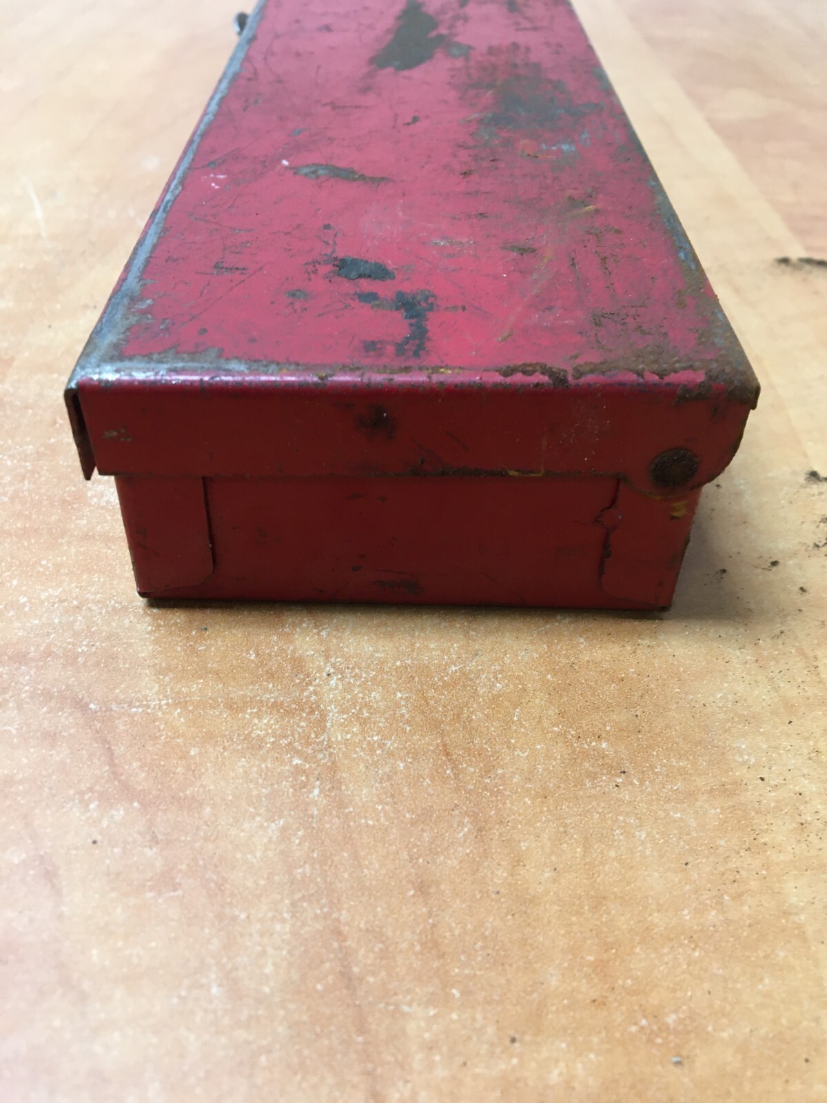 Vintage Husky Tool USA Red Metal Socket Case 15" x 3.25" x 1.5"