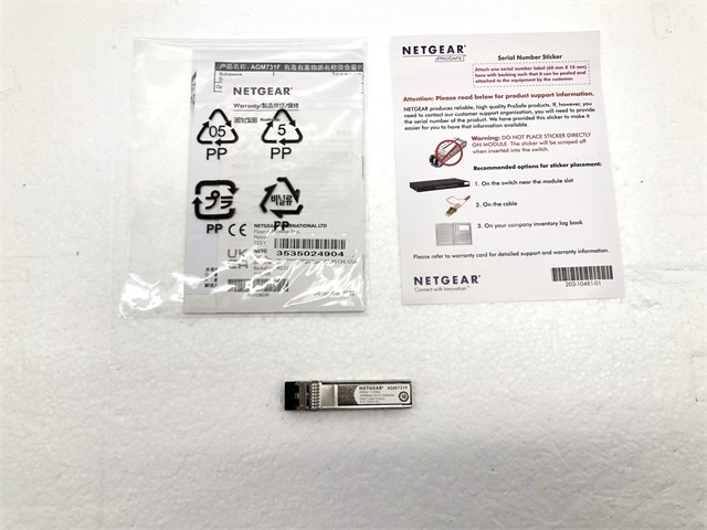 Netgear ProSafe AGM731F SFP Module 1000Base-SX (mini-GBIC) Fiber SX MGT