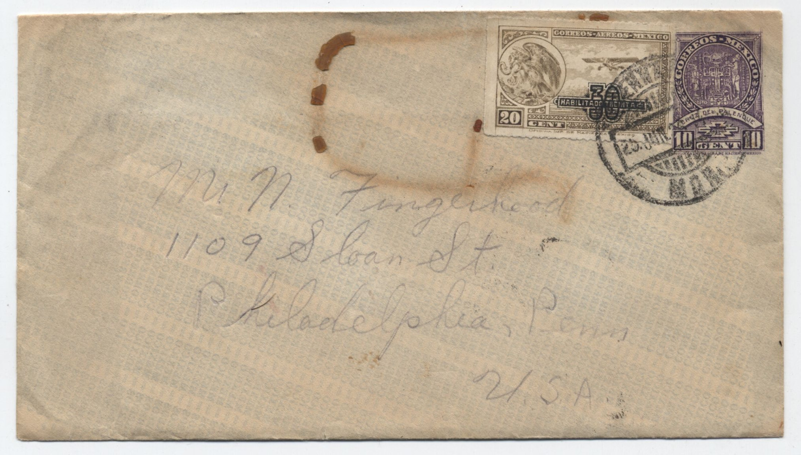 1936 Mexico cover to US with letter [s.5875]